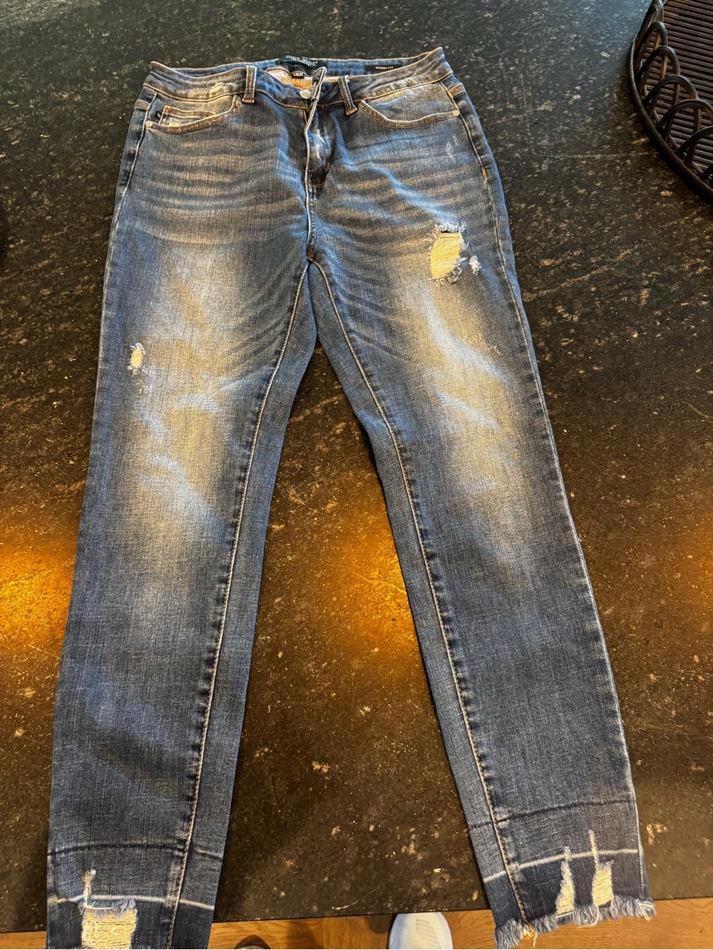 Judy Blue Distressed Blue Skinny Jeans